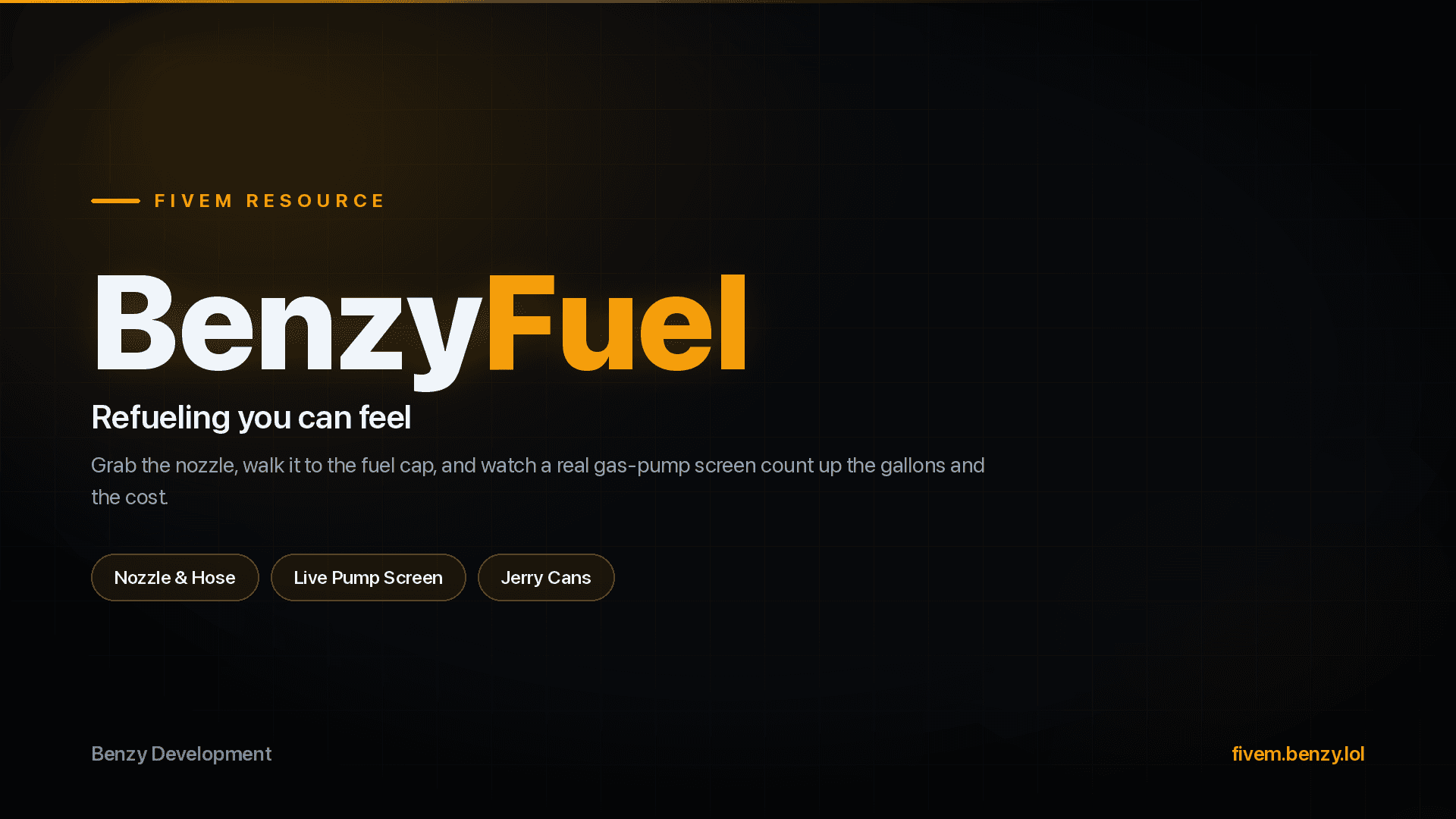 A realistic fuel script for your FiveM server! See the fuel amount and cost, utilize a money script to charge people, and get a jerrycan for those long journeys!