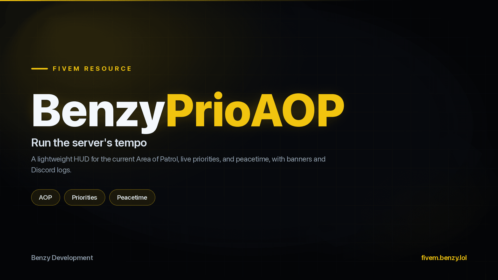 AOP, prio, and peacetime script for your FiveM server. Add as many priorities as you want, enable or disable any of the features, and log all actions.