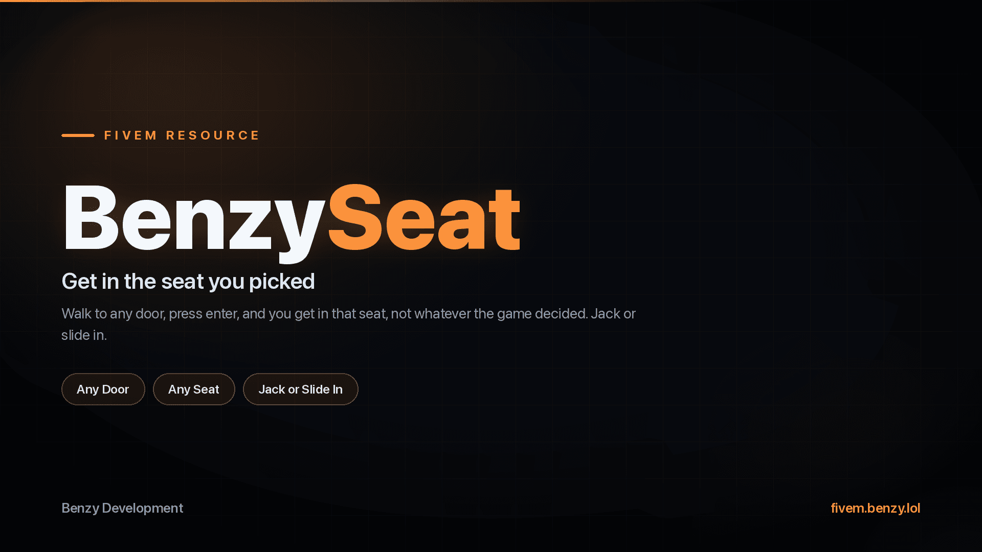 A simple FiveM script for allowing players to easily sit in any seat of a vehicle.